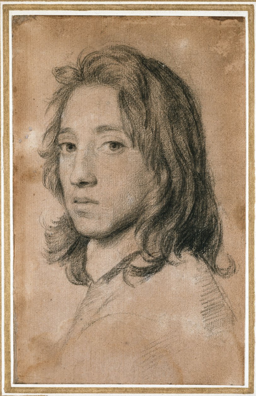 Retrato de Thomas Alcock, do século 17 (giz no papel) de Samuel Cooper