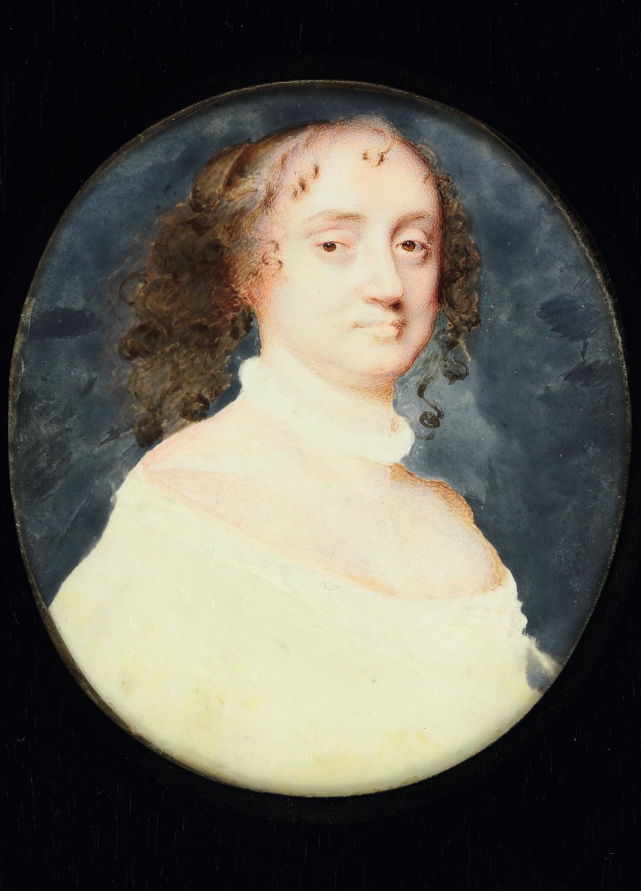 Retrato de uma senhora chamada Barbara Villiers, condessa de Suffolk (wc em velino) de Samuel Cooper