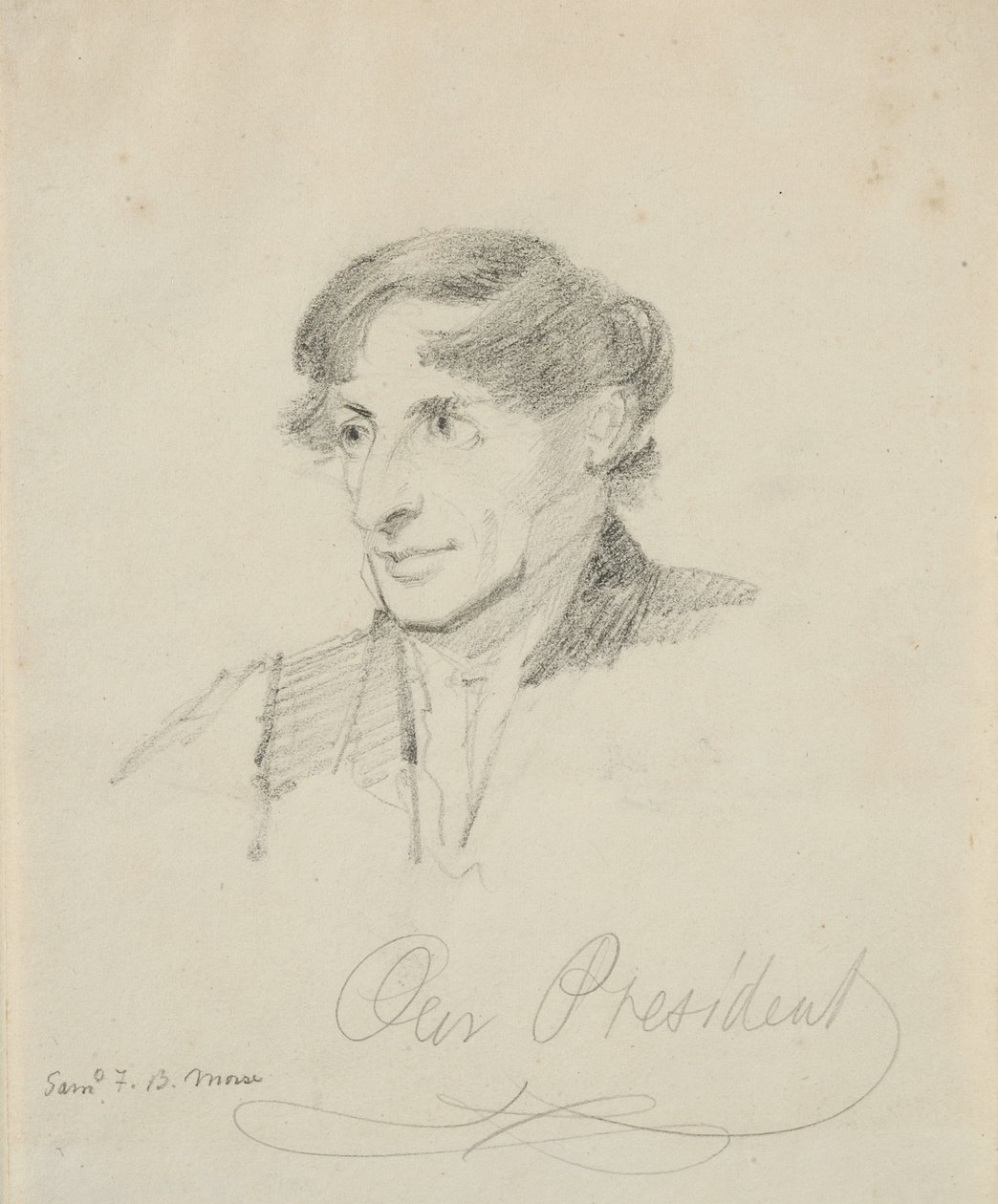 Nosso Presidente, John Tyler, 1842 (grafite em papel creme) de Samuel Finley Breese Morse