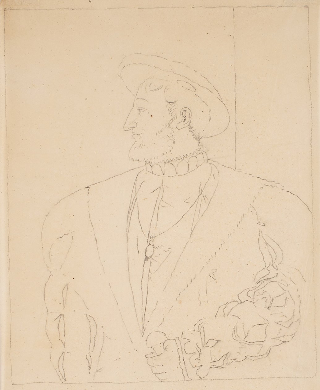 Esboço de Francisco I (estudo para a Galeria do Louvre), c.1831-32 (grafite sobre papel vegetal) de Samuel Finley Breese Morse