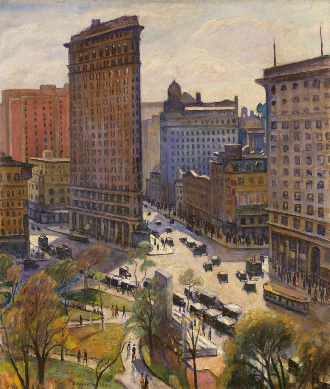 O edifício Flatiron, 1919 de Samuel Halpert