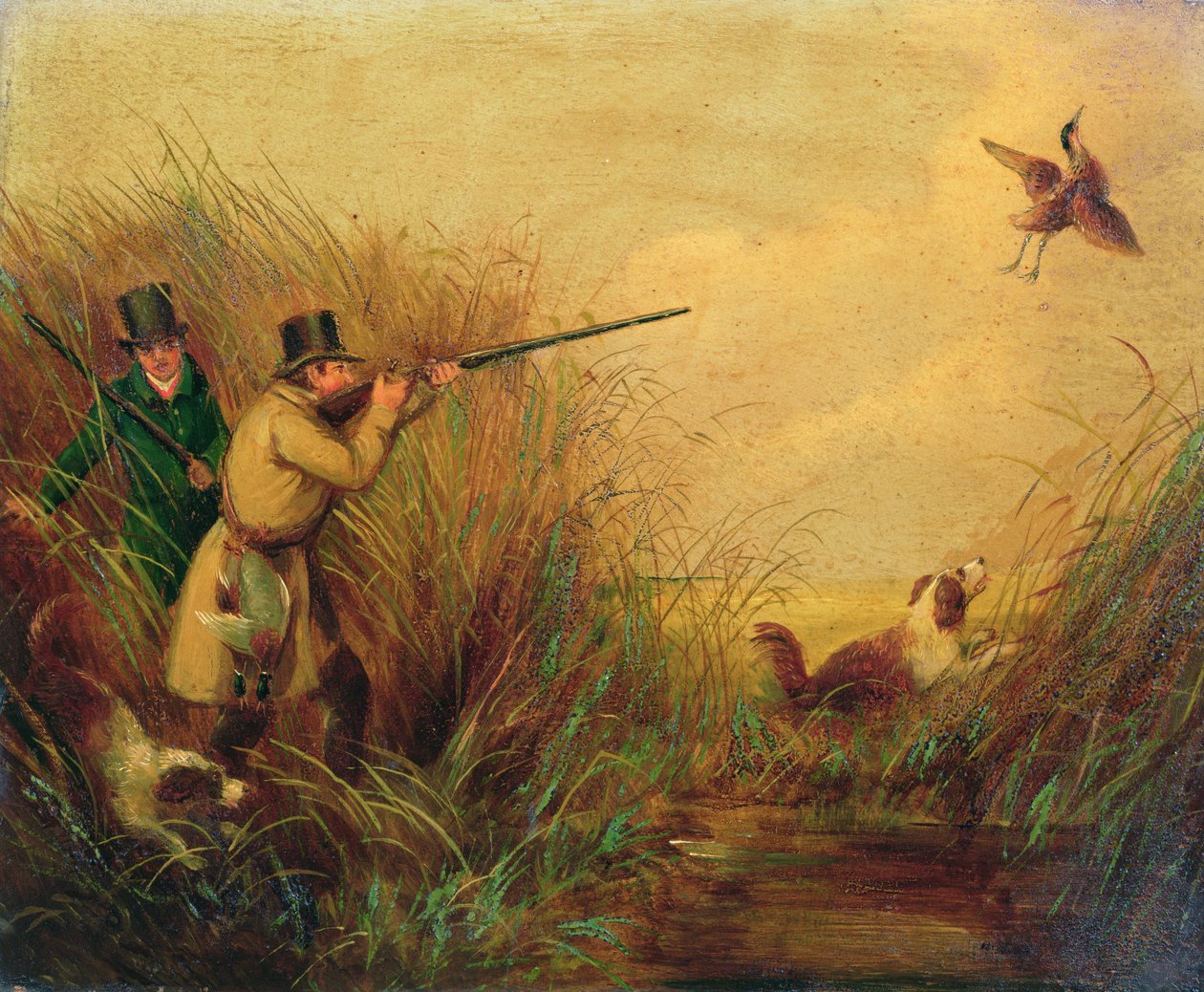 Tiro de pato entre juncos de Samuel John Egbert Jones