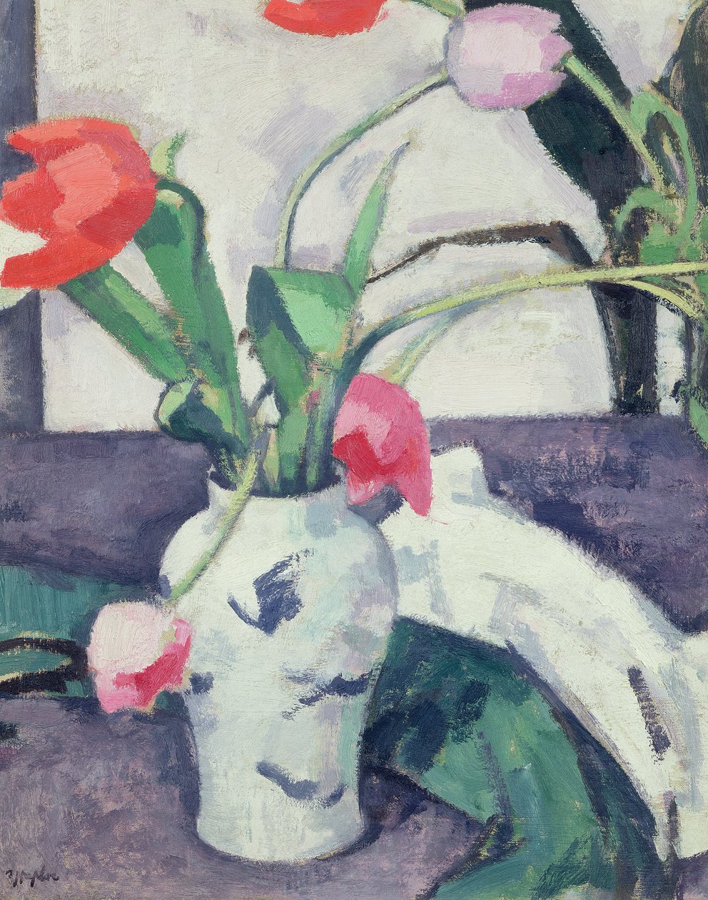 Still Life: Tulipas em um vaso chinês, 1924 de Samuel John Peploe