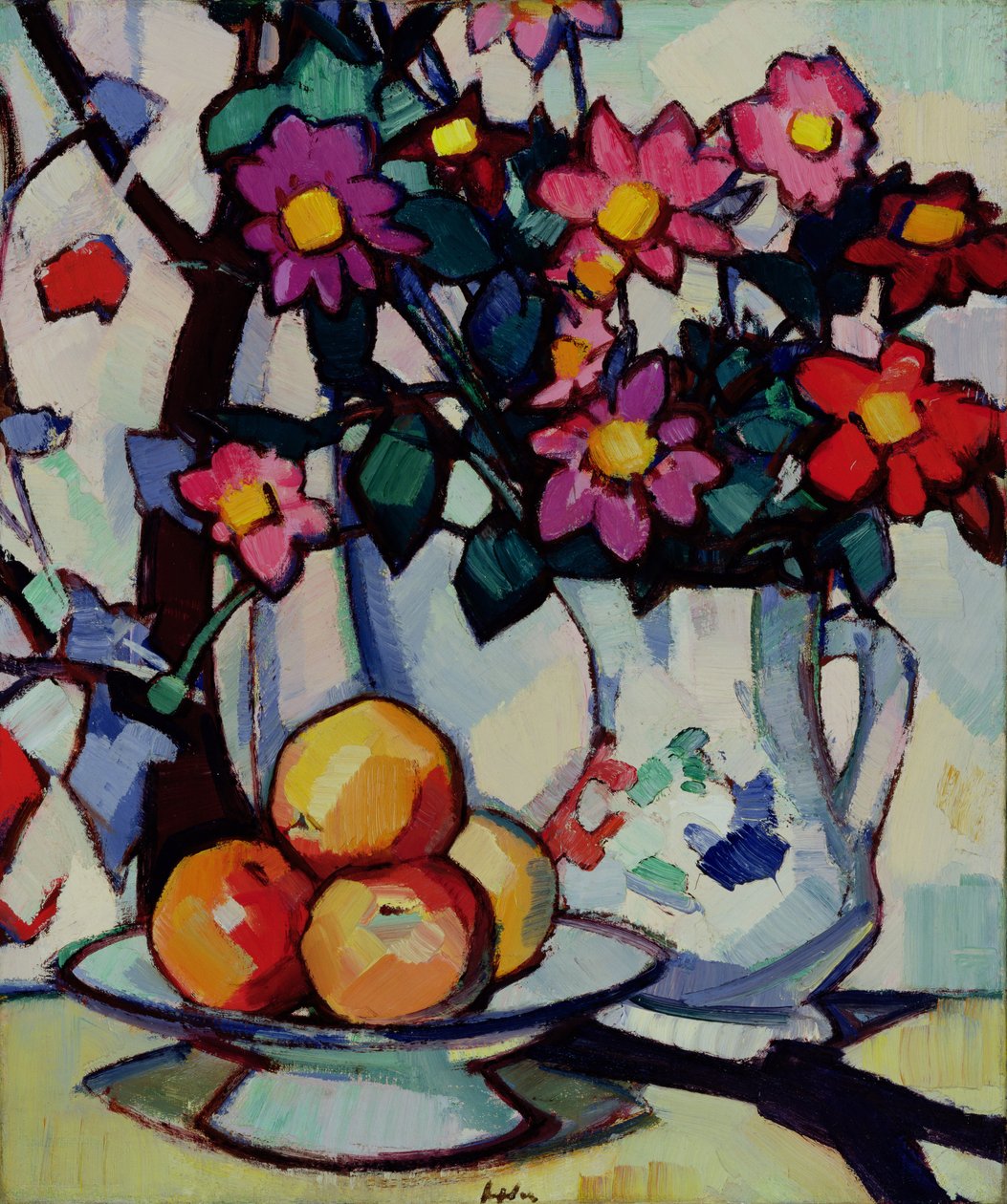 Ainda vida de dálias e frutas, c.1910-12 de Samuel John Peploe