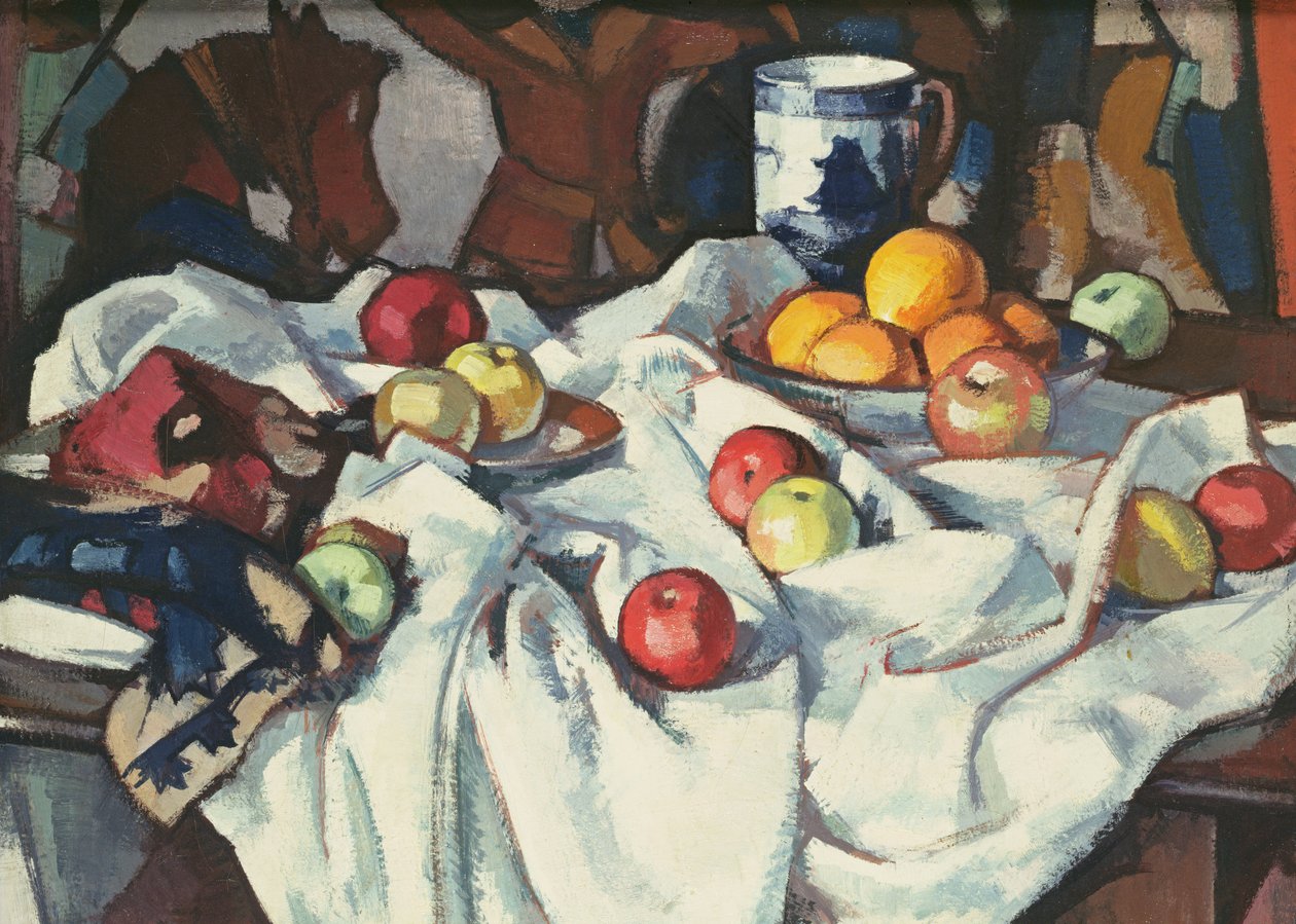 Ainda vida de laranjas e maçãs de Samuel John Peploe
