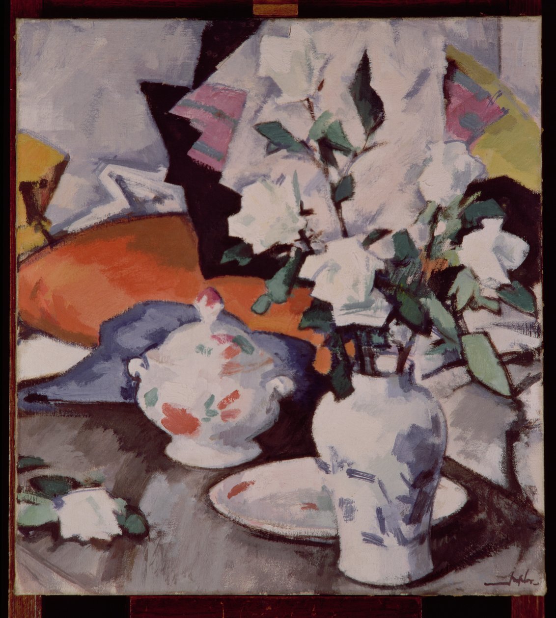 Rosas brancas em um vaso de Samuel John Peploe