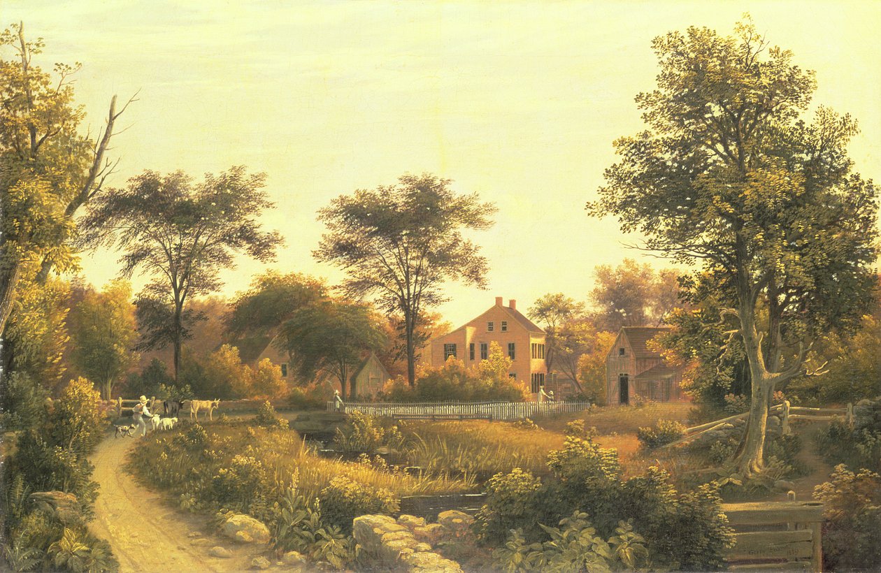 Nova Inglaterra Homestead, 1839 de Samuel Lancaster Gerry