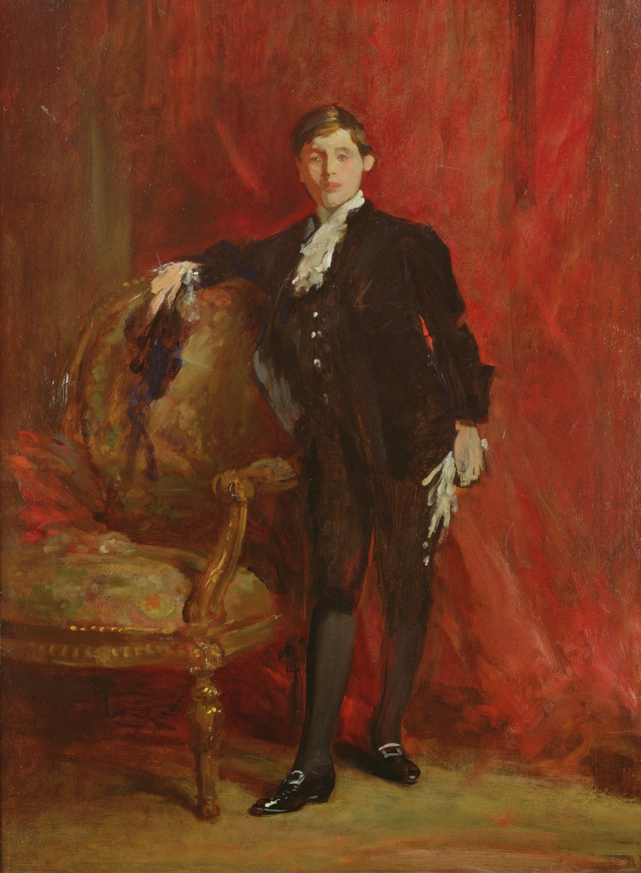 Lorde Michelham vestido de pajem para a coroação de Jorge V, c.1910 de Samuel Luke Fildes