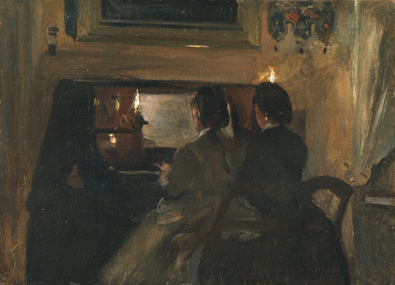 O dueto (óleo sobre papel colocado no quadro) de Samuel Luke Fildes