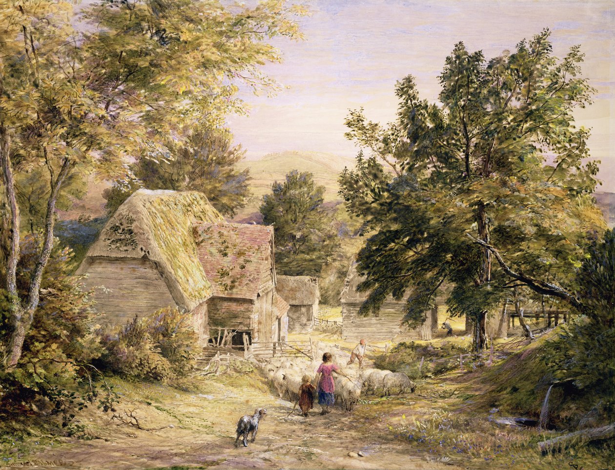 Um curral perto de Princes Risborough, 18456 de Samuel Palmer