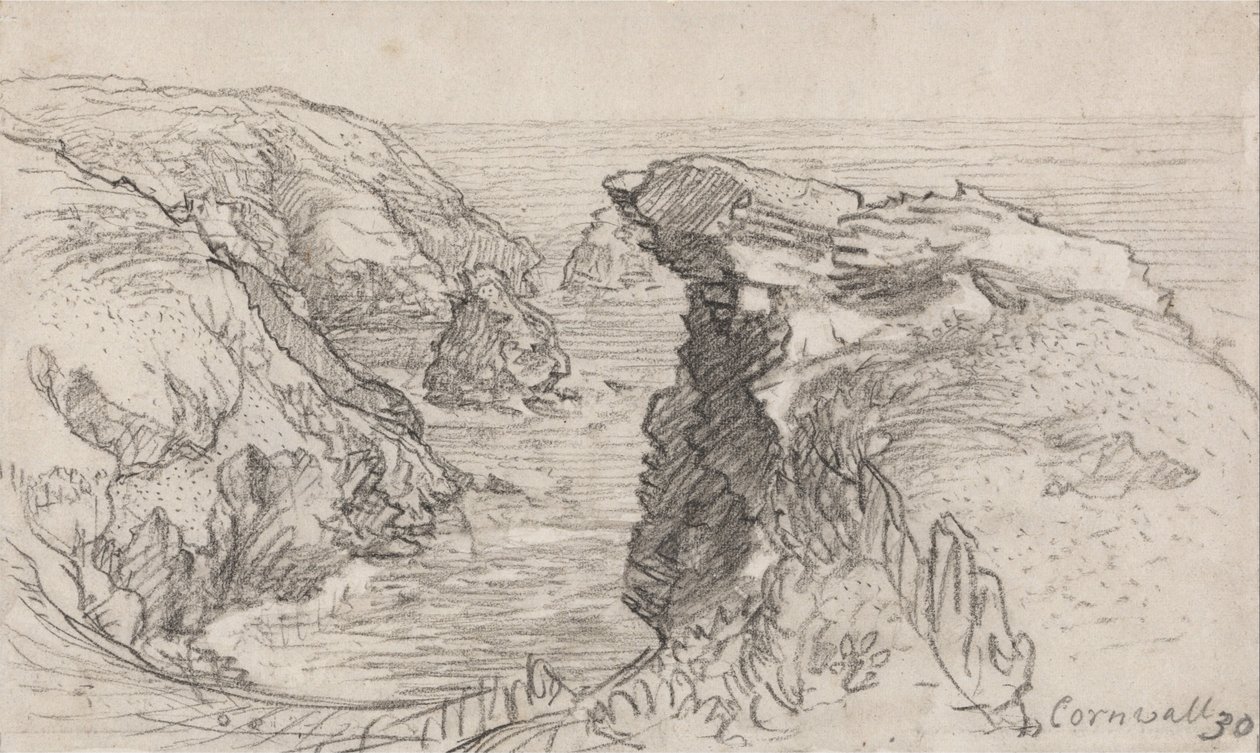 Uma página de um Cornish Sketchbook - Cornwall 30 de Samuel Palmer