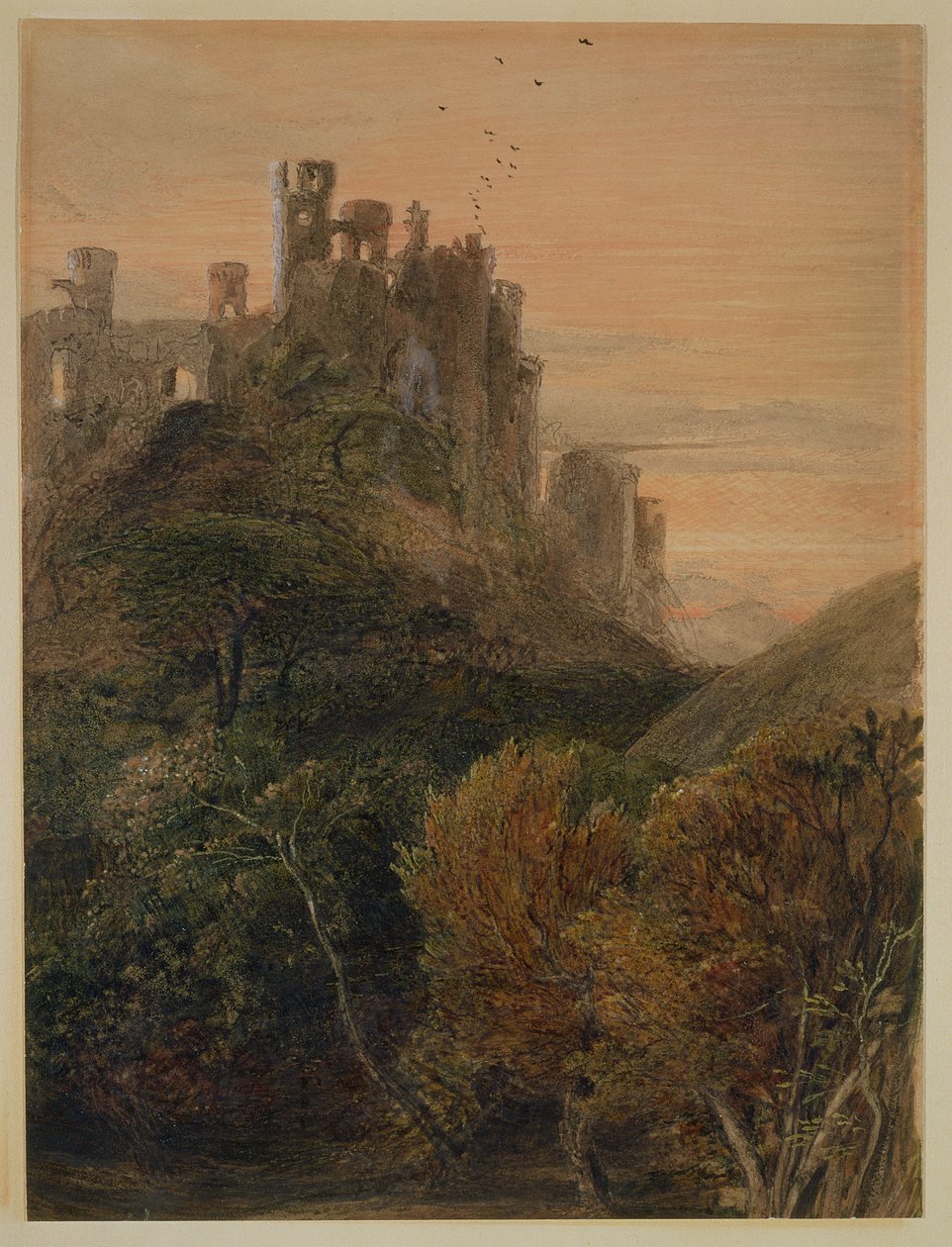 Castelo Encantado (wc e guache sobre papel) de Samuel Palmer