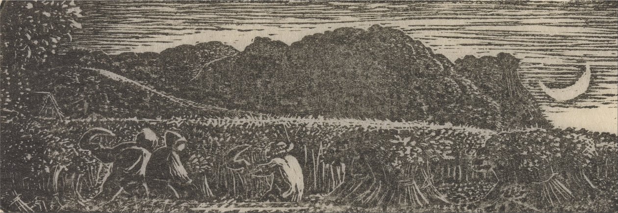 Colheita Sob uma Lua Crescente de Samuel Palmer