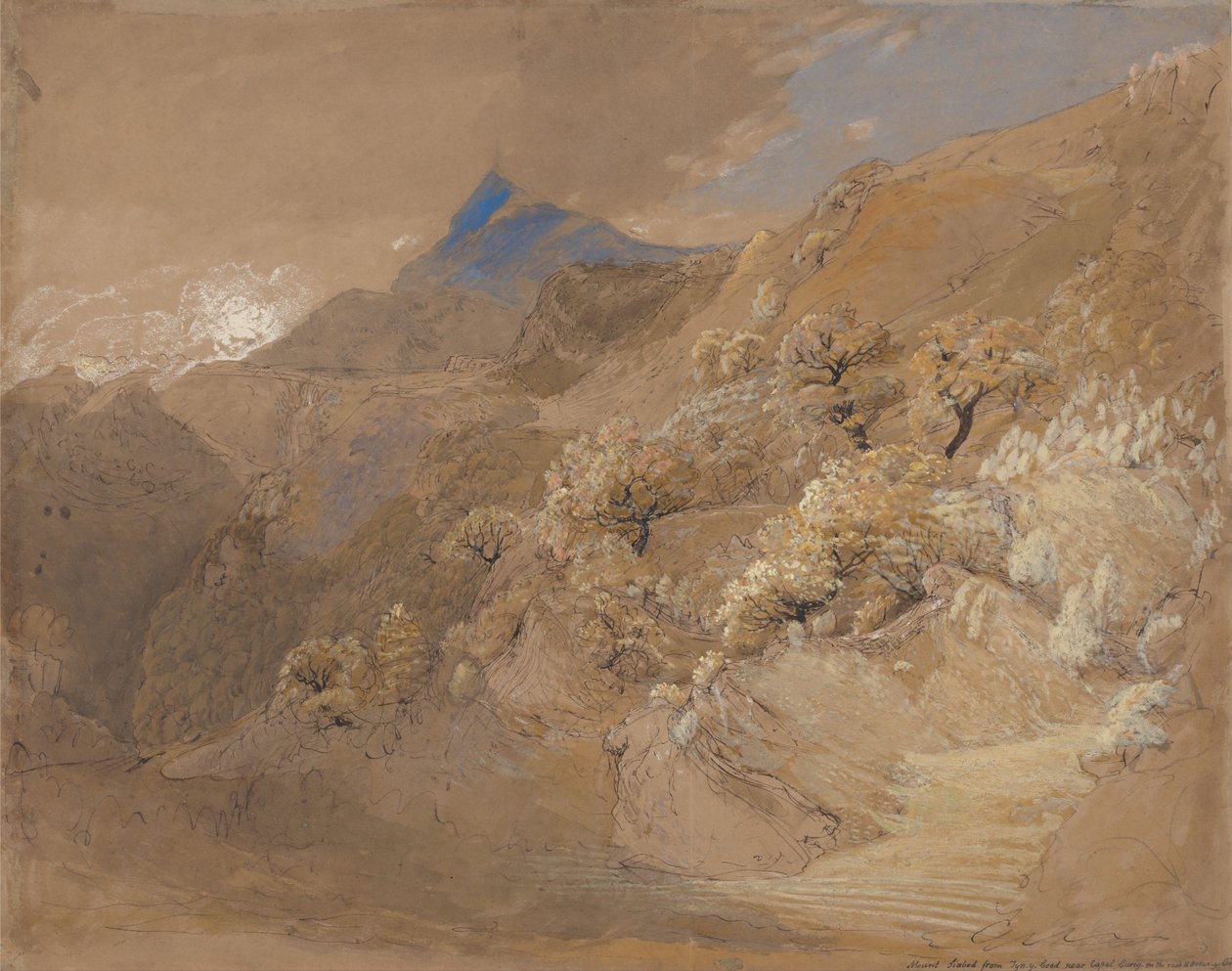 Monte Siabod de Tyn-y-Coed perto de Capel Curig de Samuel Palmer