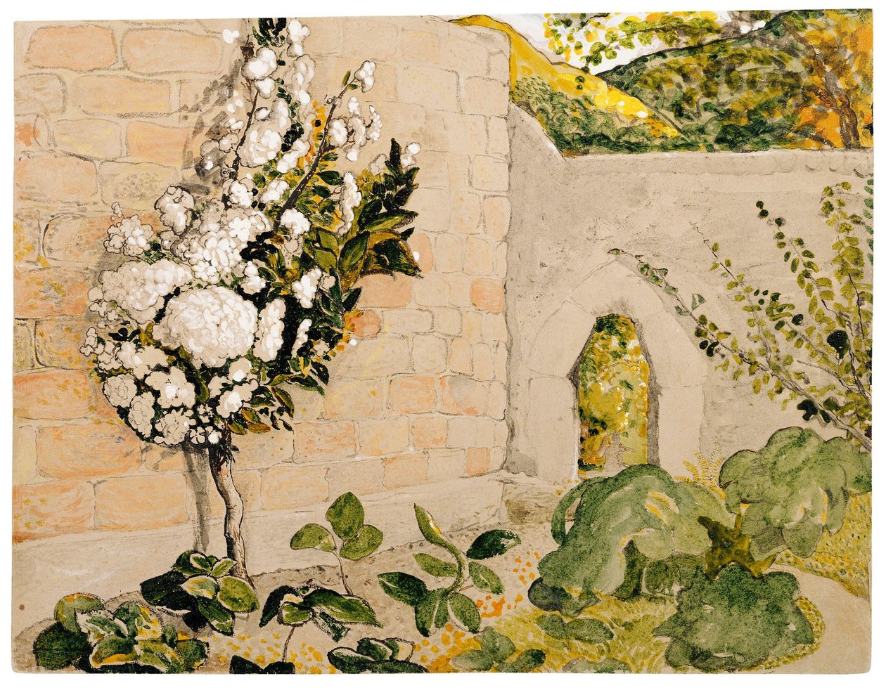 Árvore de pêra em um jardim murado, por Samuel Palmer de Samuel Palmer