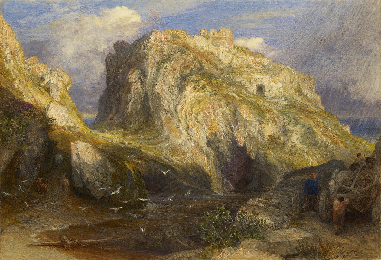 Castelo de Tintagel, aproximando-se da chuva, século XIX de Samuel Palmer