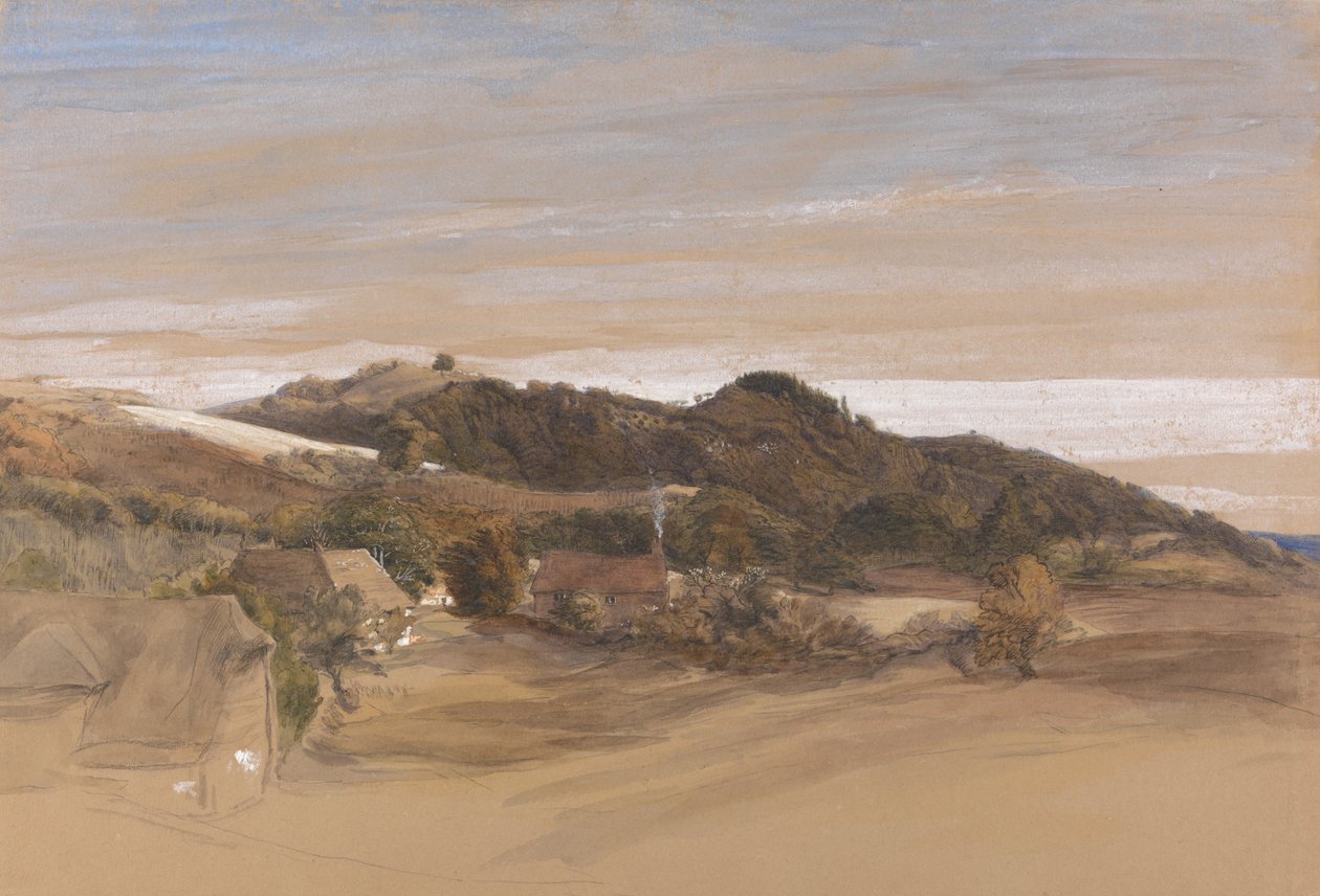 Underriver Hills, perto de Sevenoaks, Kent, dos terrenos de J. Herries, Esq. de Samuel Palmer