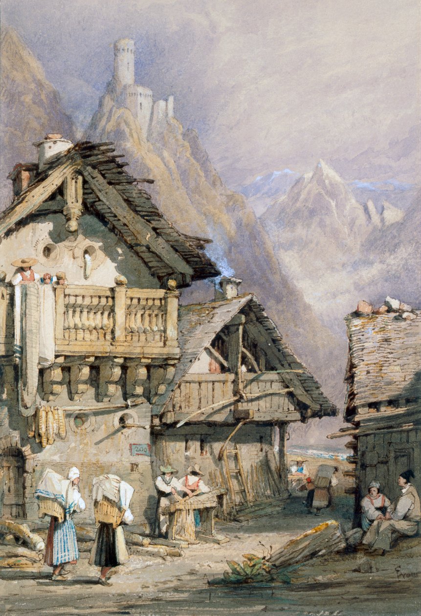 Uma aldeia alpina de Samuel Prout