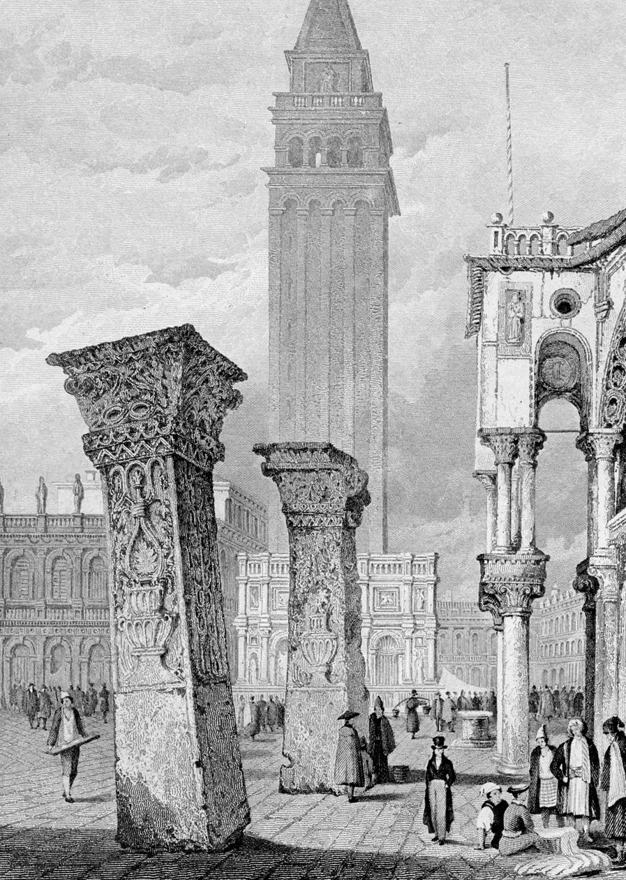 Praça de São Marcos, Veneza, gravada por Edward John Roberts de Samuel Prout