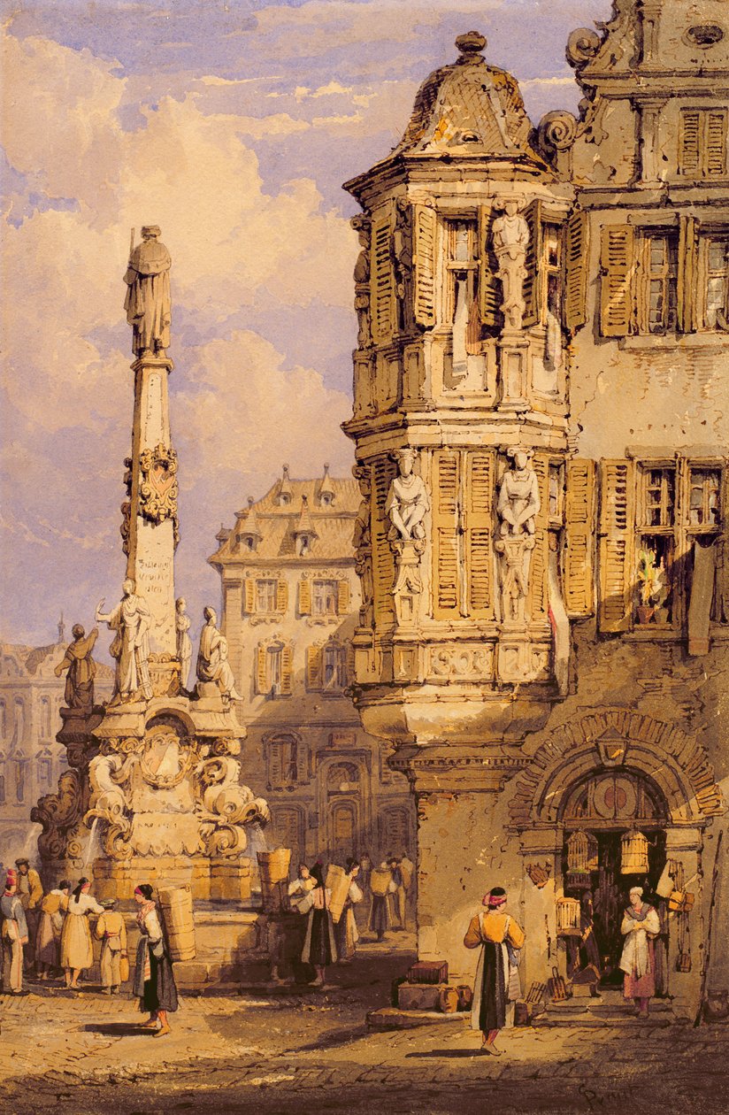 A, quadrado mercado, wurzburg, bavaria de Samuel Prout