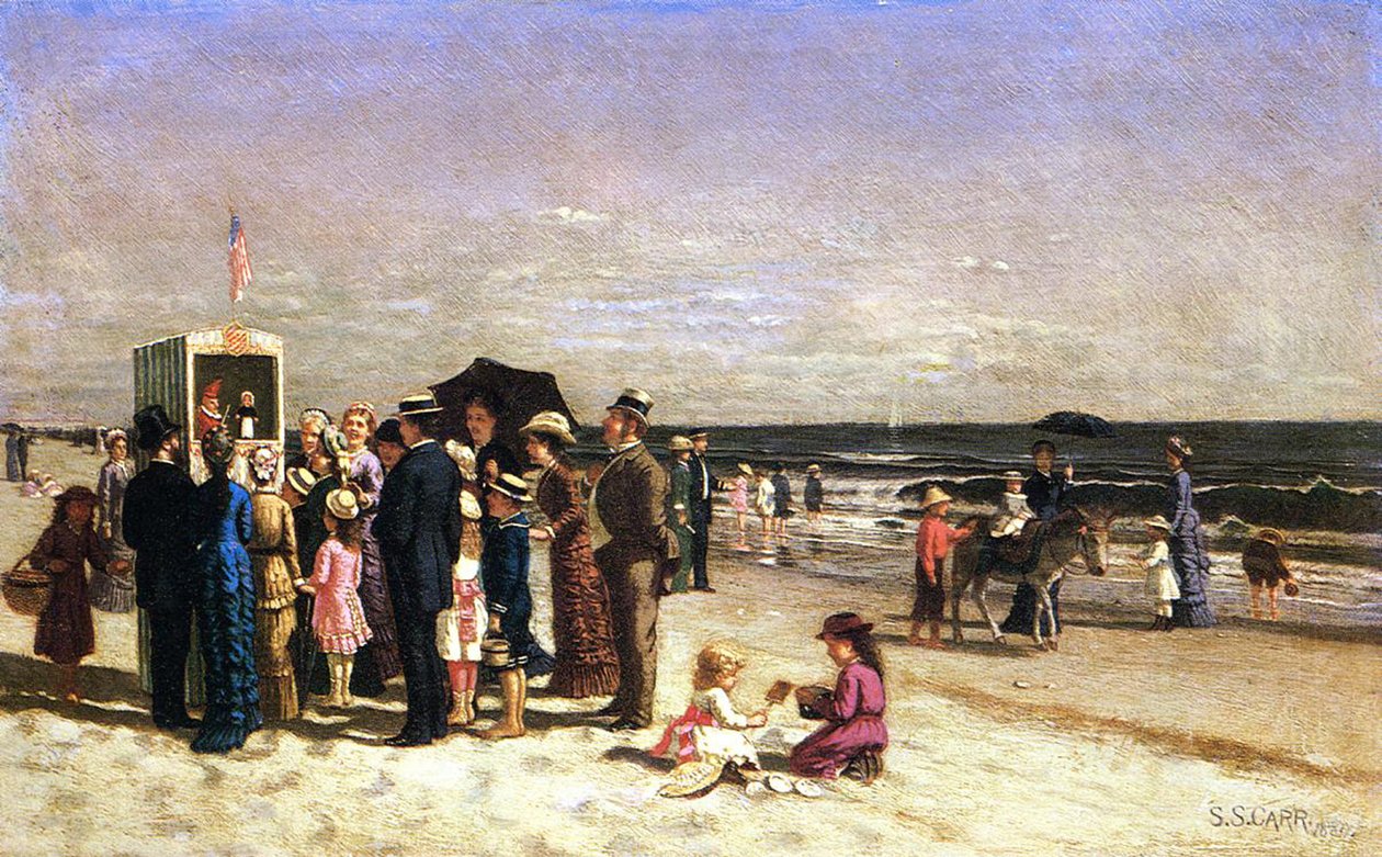 Soco e Judy na praia, Coney Island, 1880 de Samuel S. Carr