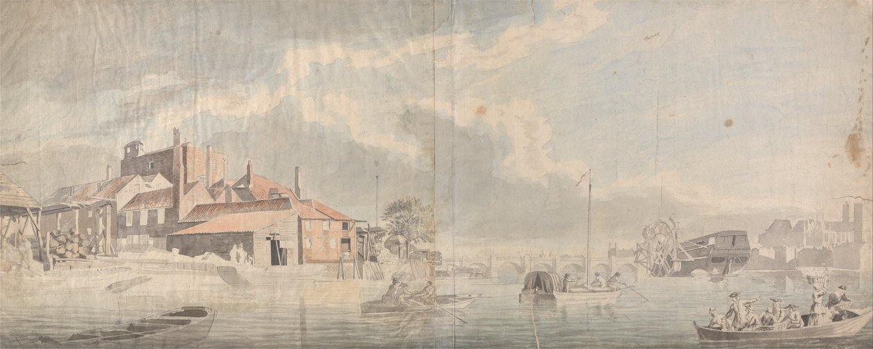 Um, thames, cais, com, ponte westminster, em, a, distância de Samuel Scott