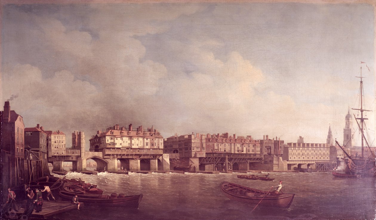 Ponte de Londres antes da alteração em 1757 de Samuel Scott