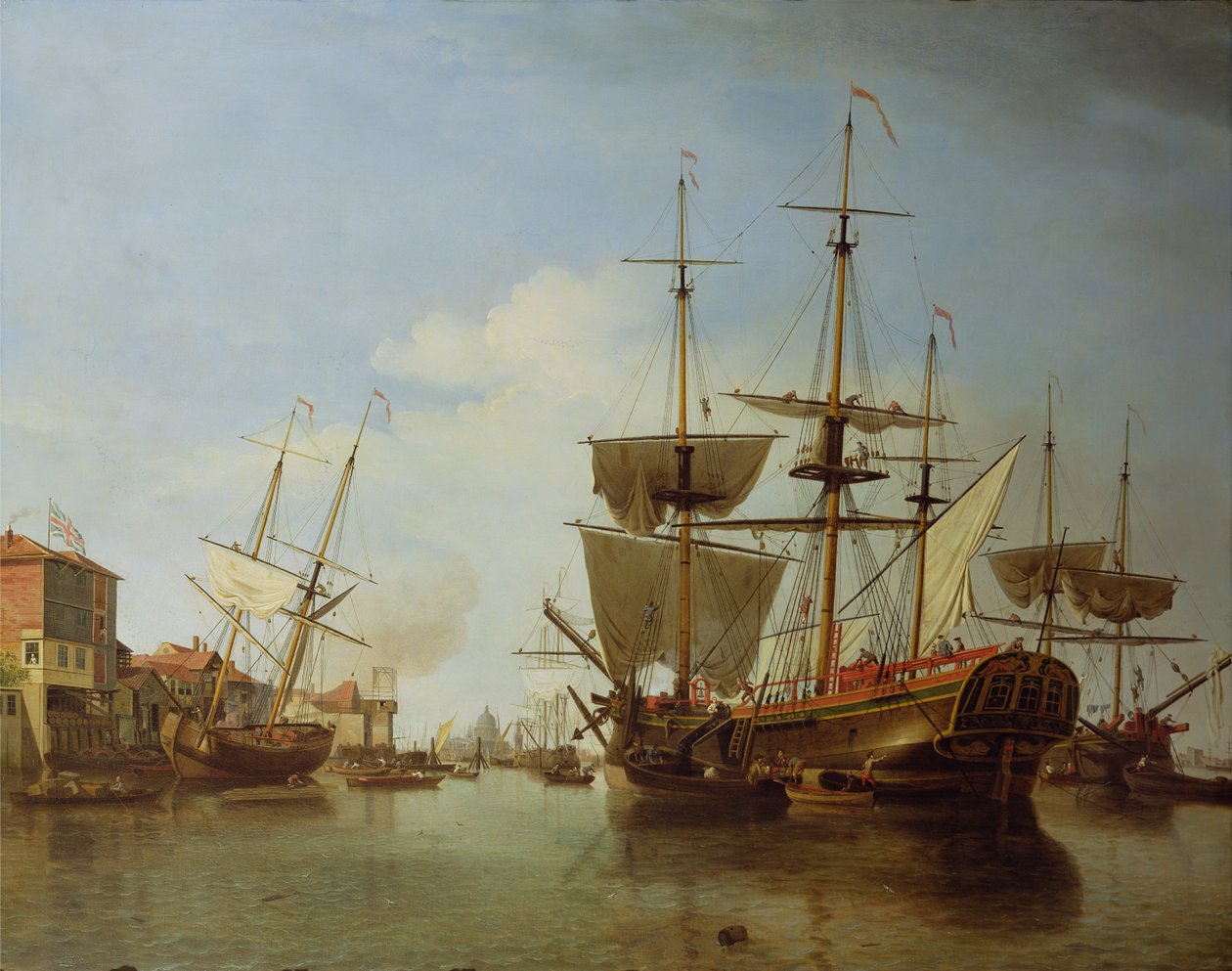 Envio no Tamisa em Rotherhithe, c.1753 de Samuel Scott