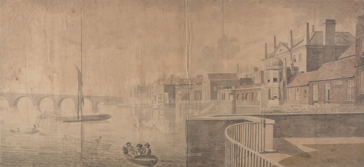 O Tamisa com Montagu House e Westminster Bridge de Samuel Scott