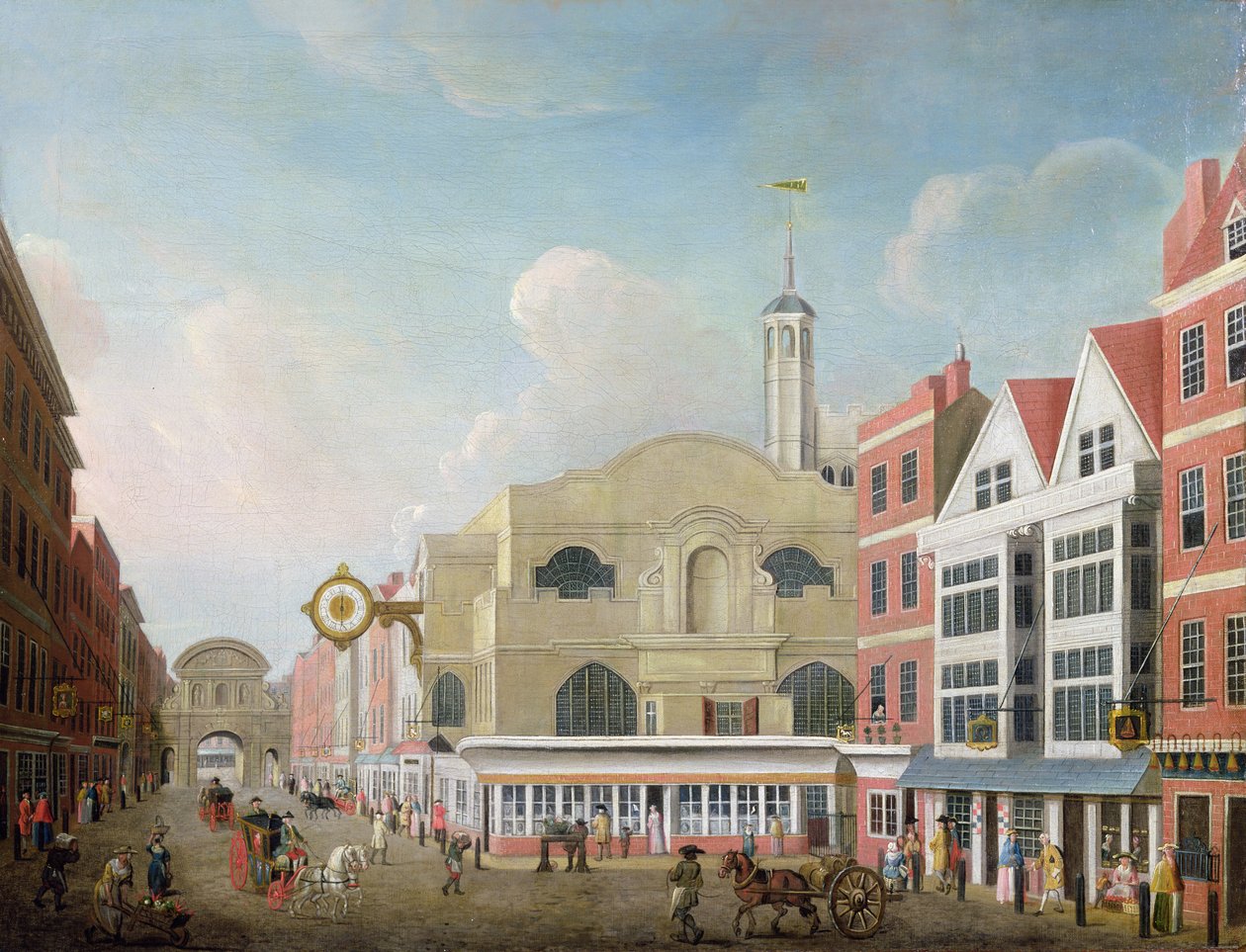 Vista, de, st. Dunstan&39;s, em, rua frota de Samuel Scott
