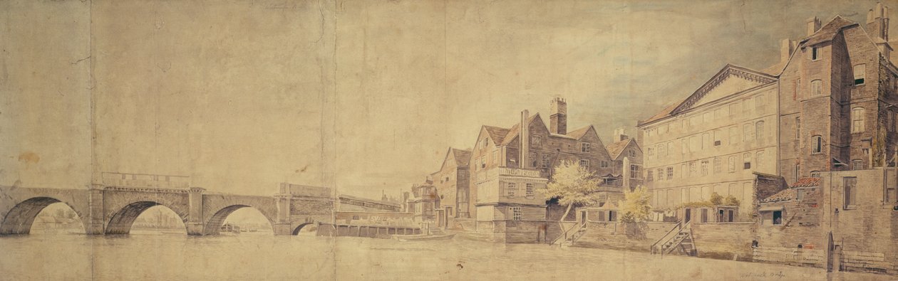 Vista da ponte de Westminster (wc no papel) de Samuel Scott