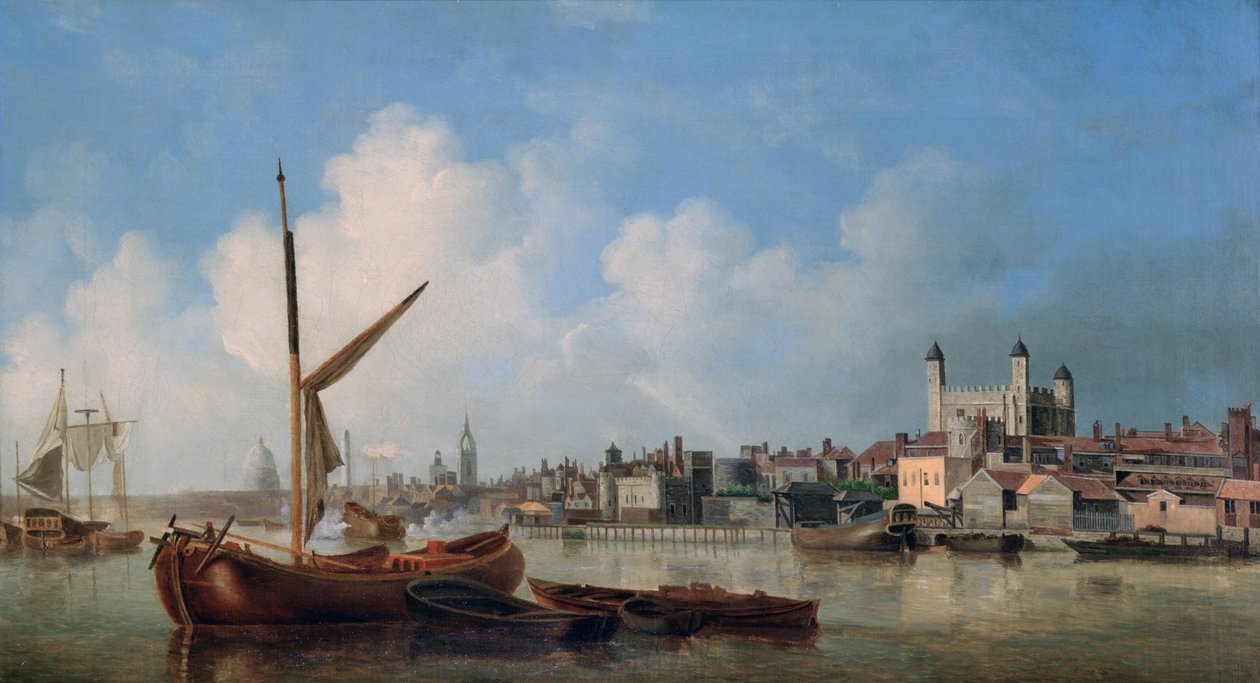 Vista, de, a, rio thames, perto, a, torre londres de Samuel Scott