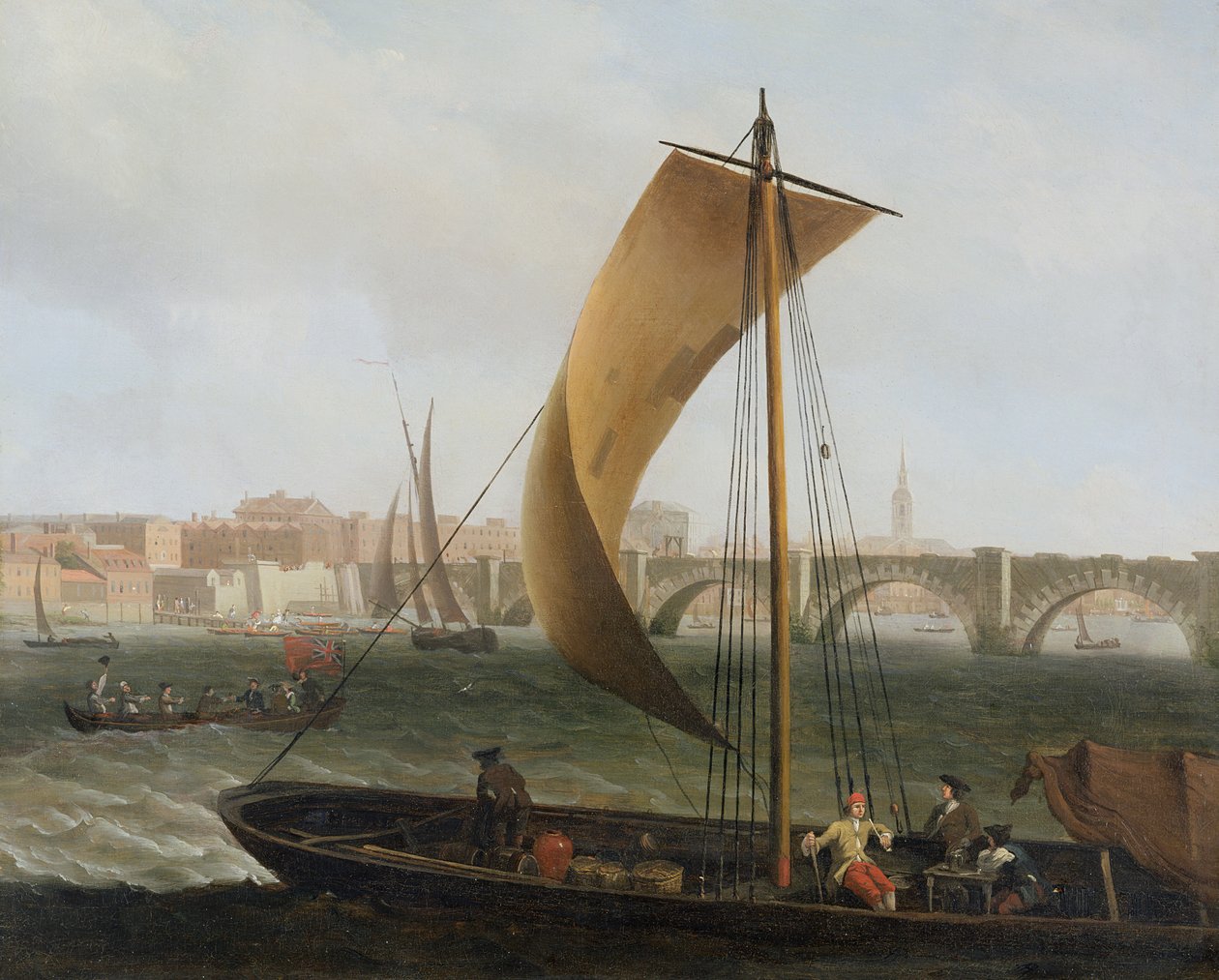 Ver sobre o Tamisa com a Westminster Bridge, c.1743-44 de Samuel Scott