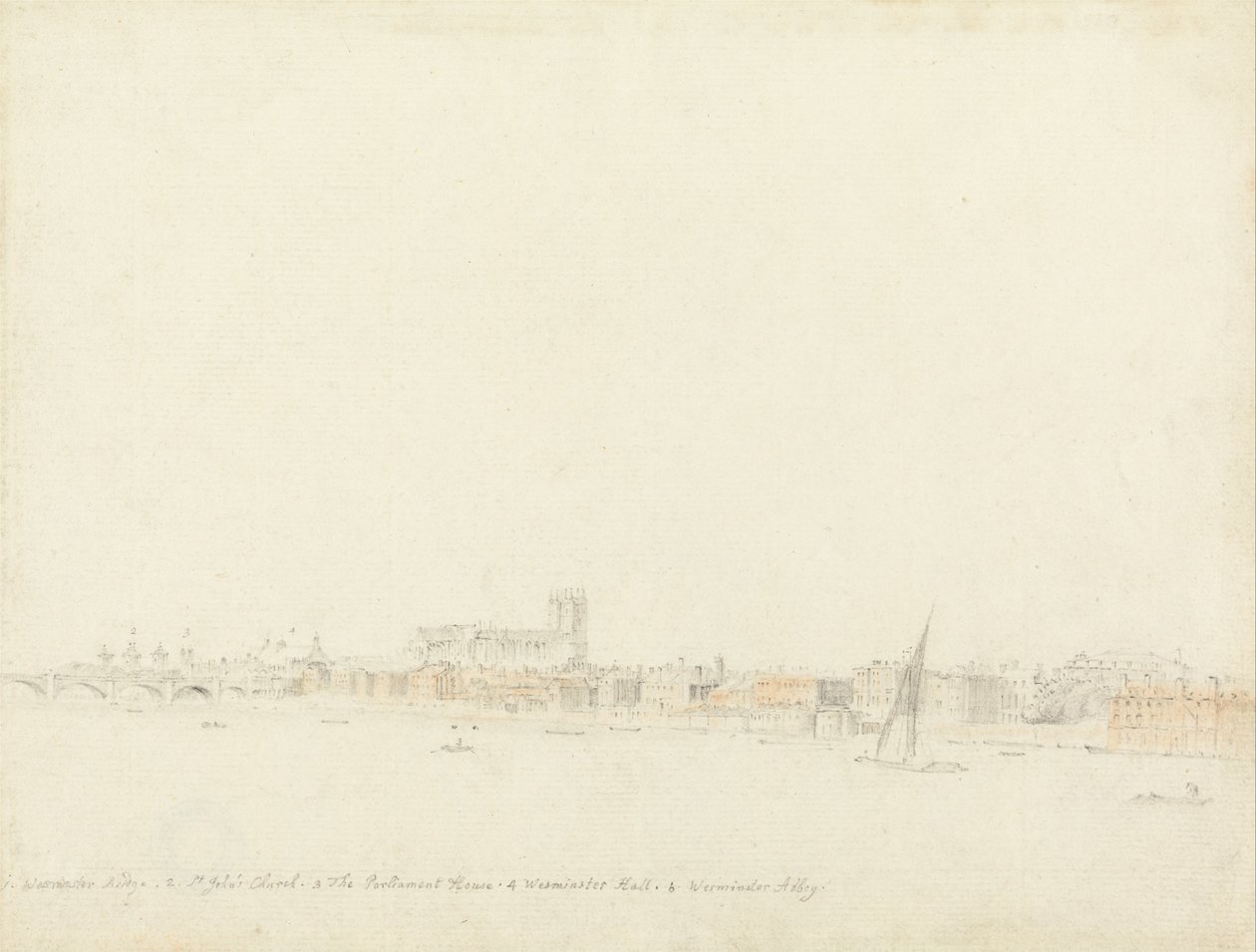 Abadia de Westminster e ponte do jardim de Somerset de Samuel Scott