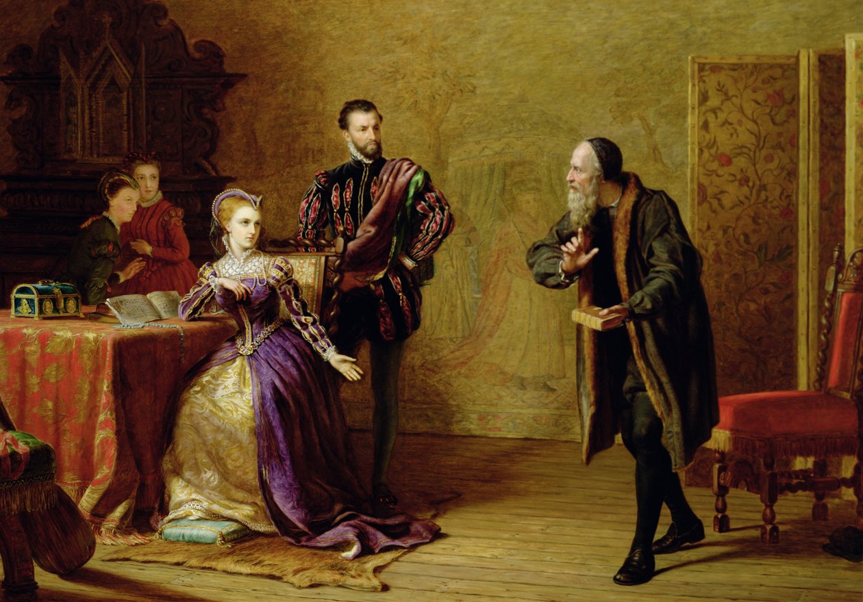 Maria, Rainha dos Escoceses (1542-87) e John Knox (c.1512-72) de Samuel Sidley