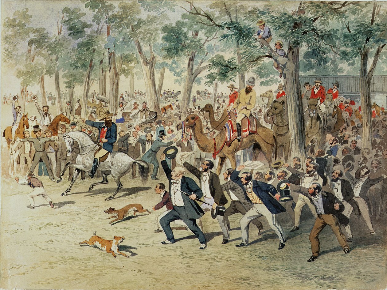 Partida da expedição de Burke e Wills, 1860 de Samuel Thomas Gill