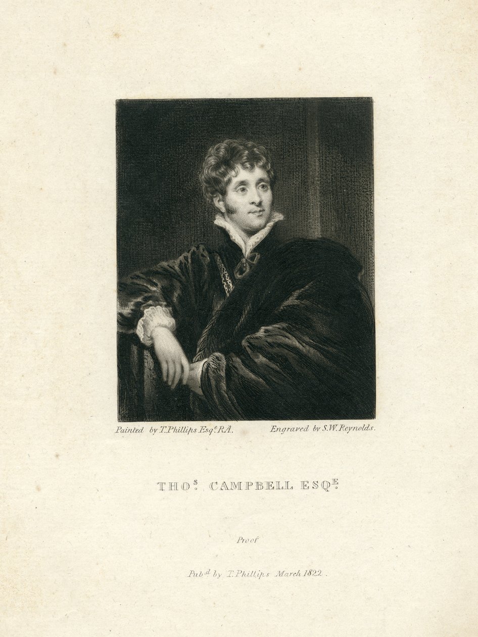 Thomas Campbell, 1818 (mezzotint) de Samuel William I Reynolds