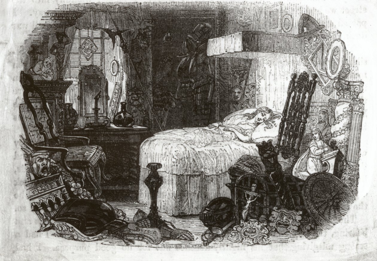 Little Nell - a criança linda em sua suave sensação de sono, 1840-41 de Samuel Williams
