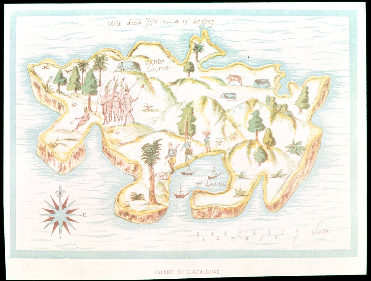 Mapa da ilha da Martinica, 1599 de Samuel de Champlain