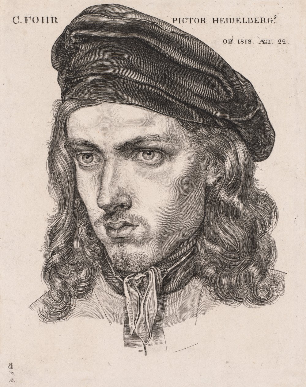 Retrato de Carl Philipp Fohr, 1818. de Samuel Amsler