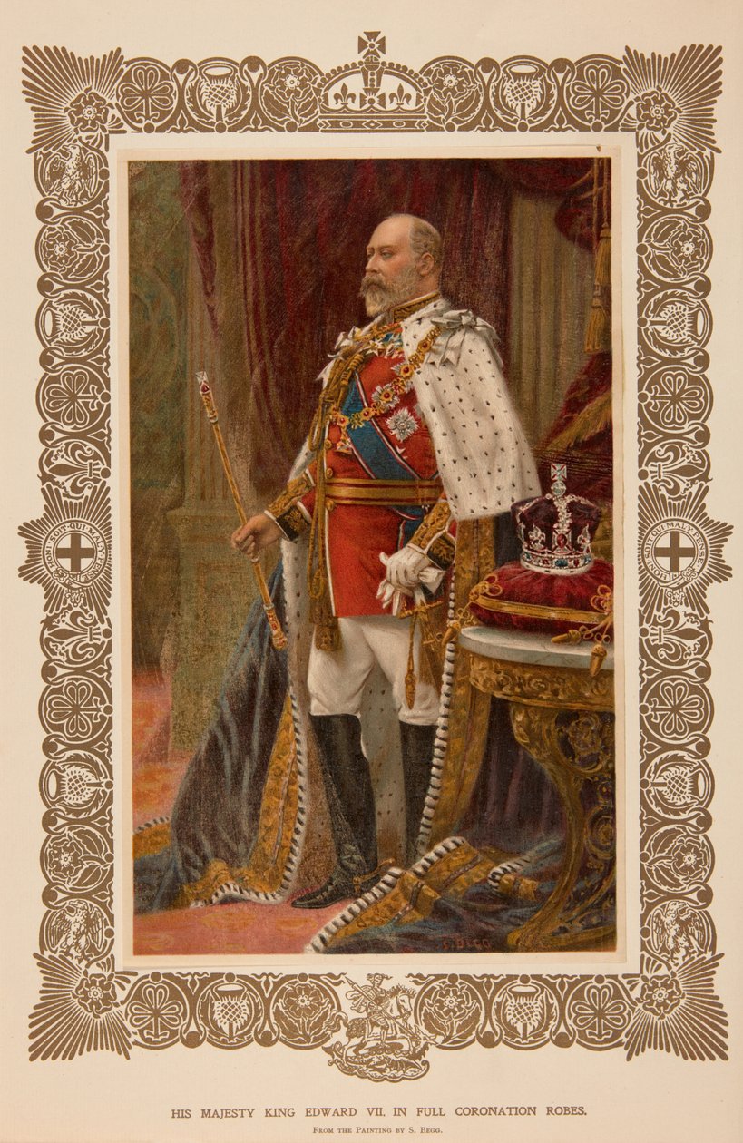 Rei Eduardo VII em trajes de coroação de Samuel Begg