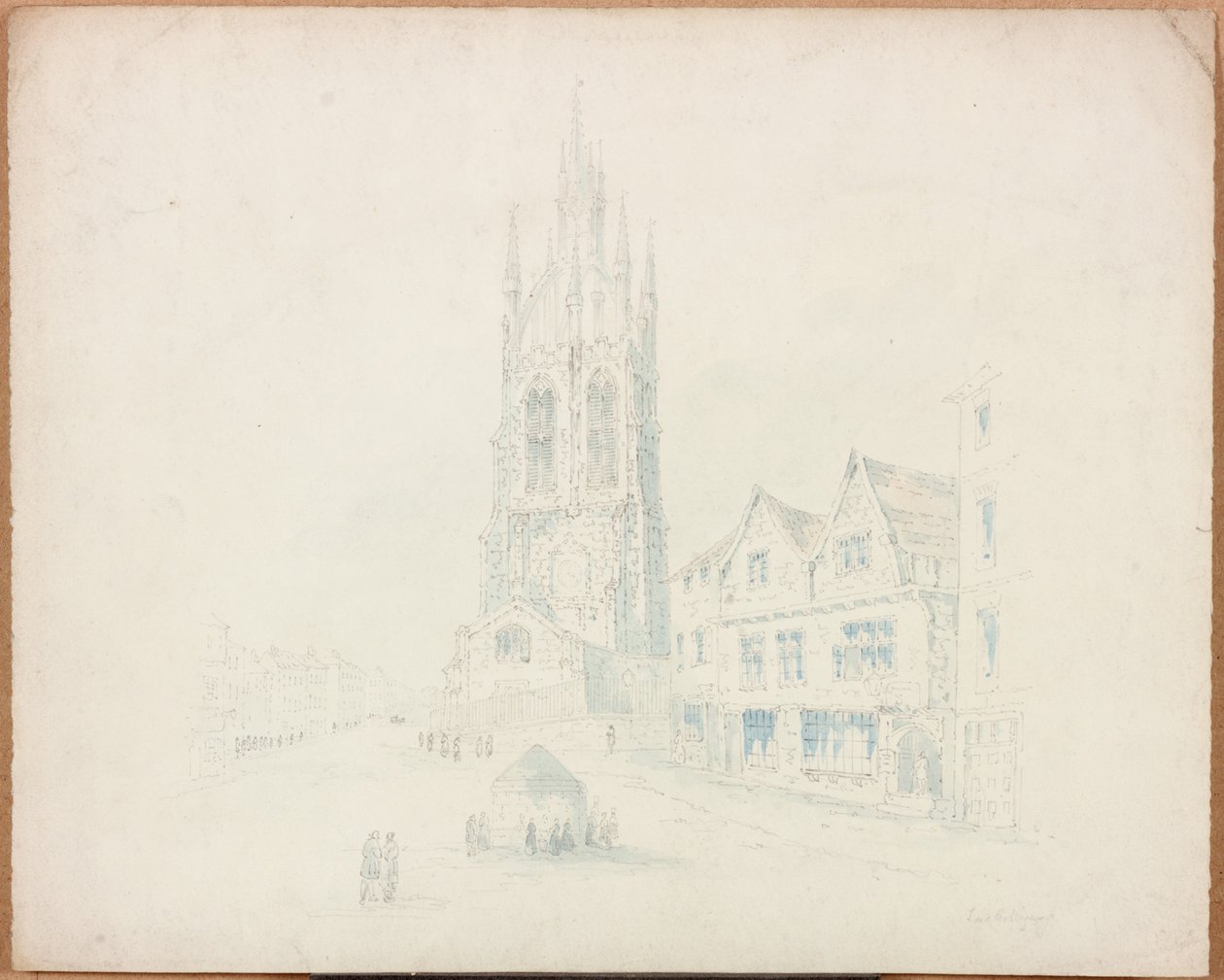 Catedral de São Nicolau da casa do Lorde Collingwood (lápis e wc no papel) de Samuel Bilston
