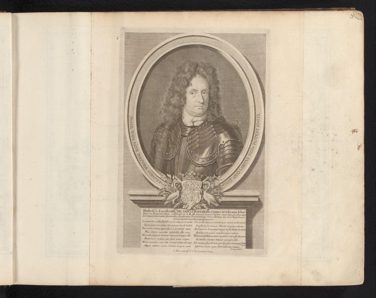 Portret de Erik Jönssen Dahlberg Suécia Antiga e Moderna (título da série) de Samuel Blesendorf