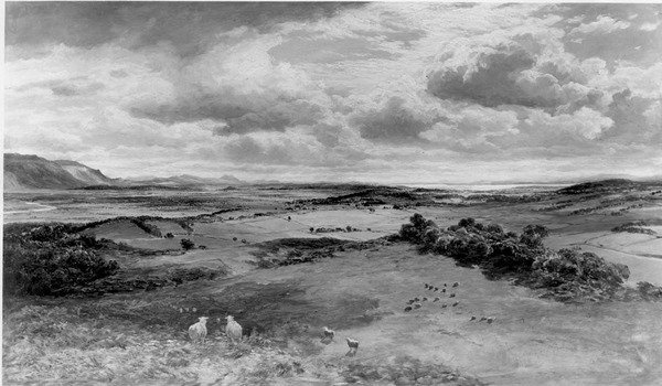 O Campo de Bannockburn (painel) (foto a p/b) de Samuel Bough