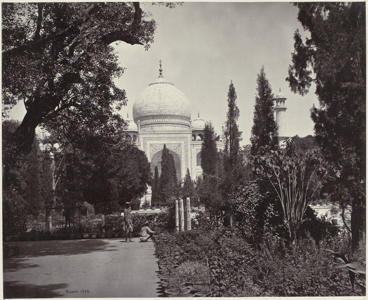 Vista do Taj Mahal e do seu jardim
O Taj, do Jardim (título original)
O Taj (título sobre o objecto) de Samuel Bourne (signed by artist)