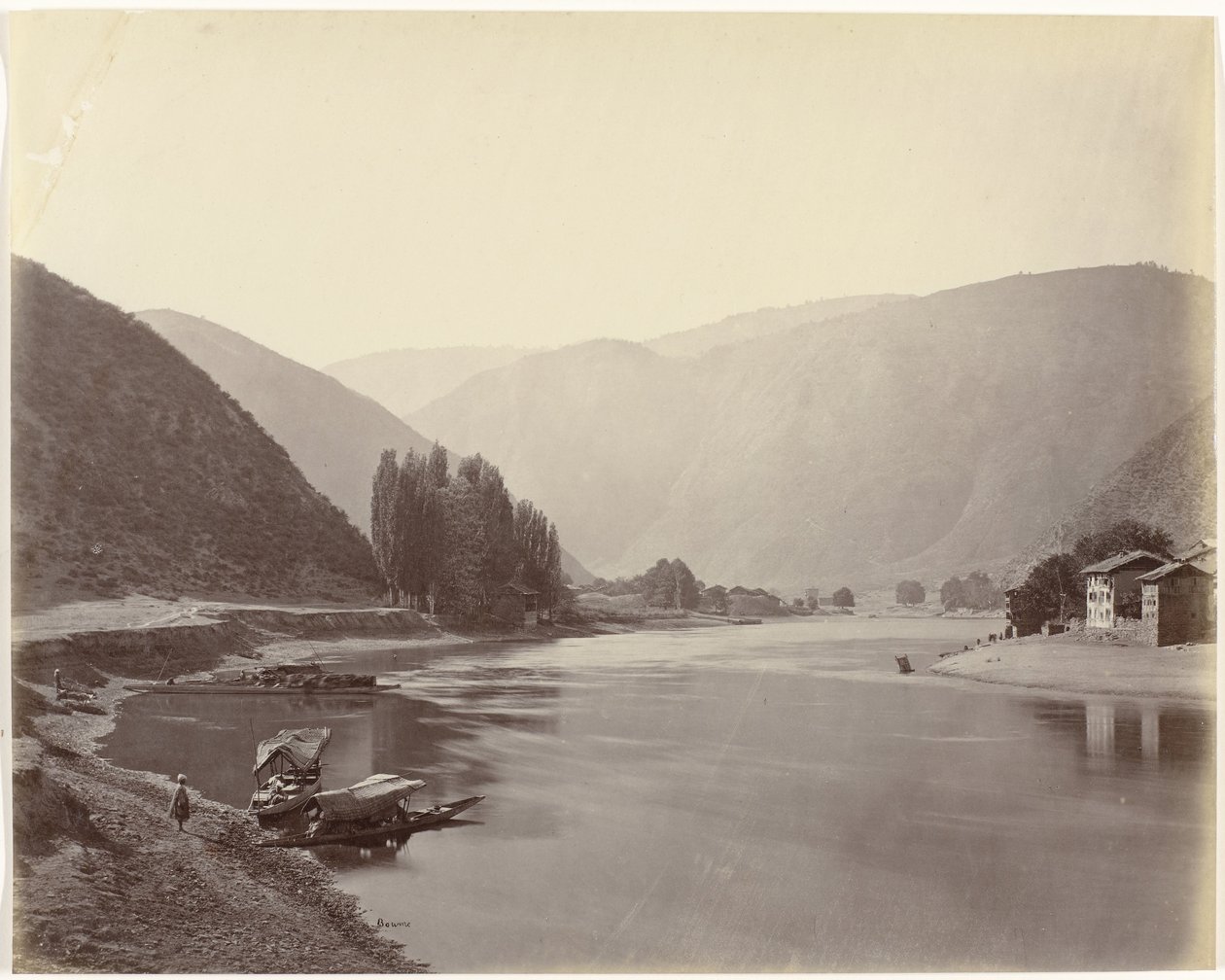 Vista do rio perto de Baramulla, Índia
Baramula, vista rio abaixo (título original) de Samuel Bourne (signed by artist)
