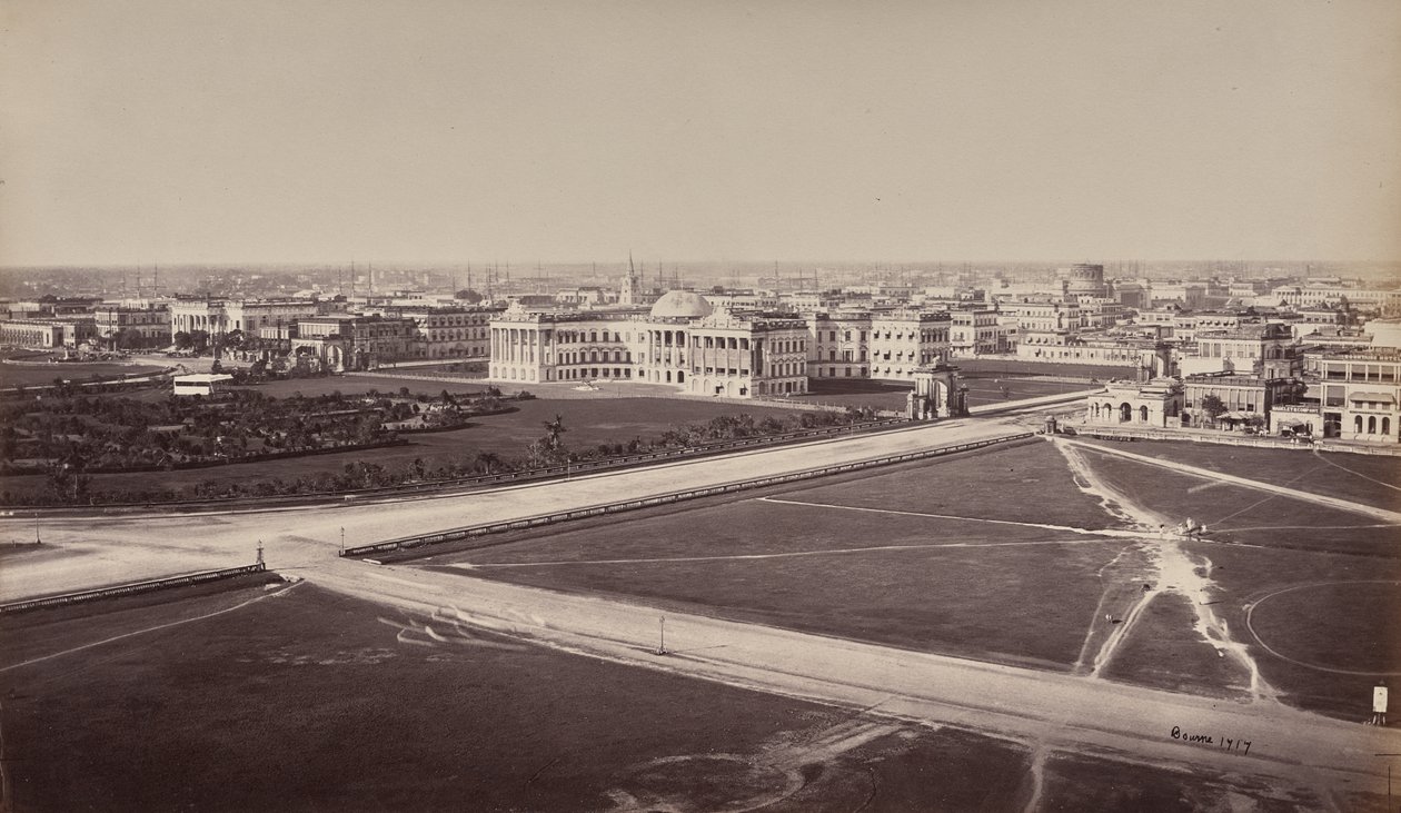 Calcutá. Vista geral. Palácio do Governo em primeiro plano de Samuel Bourne
