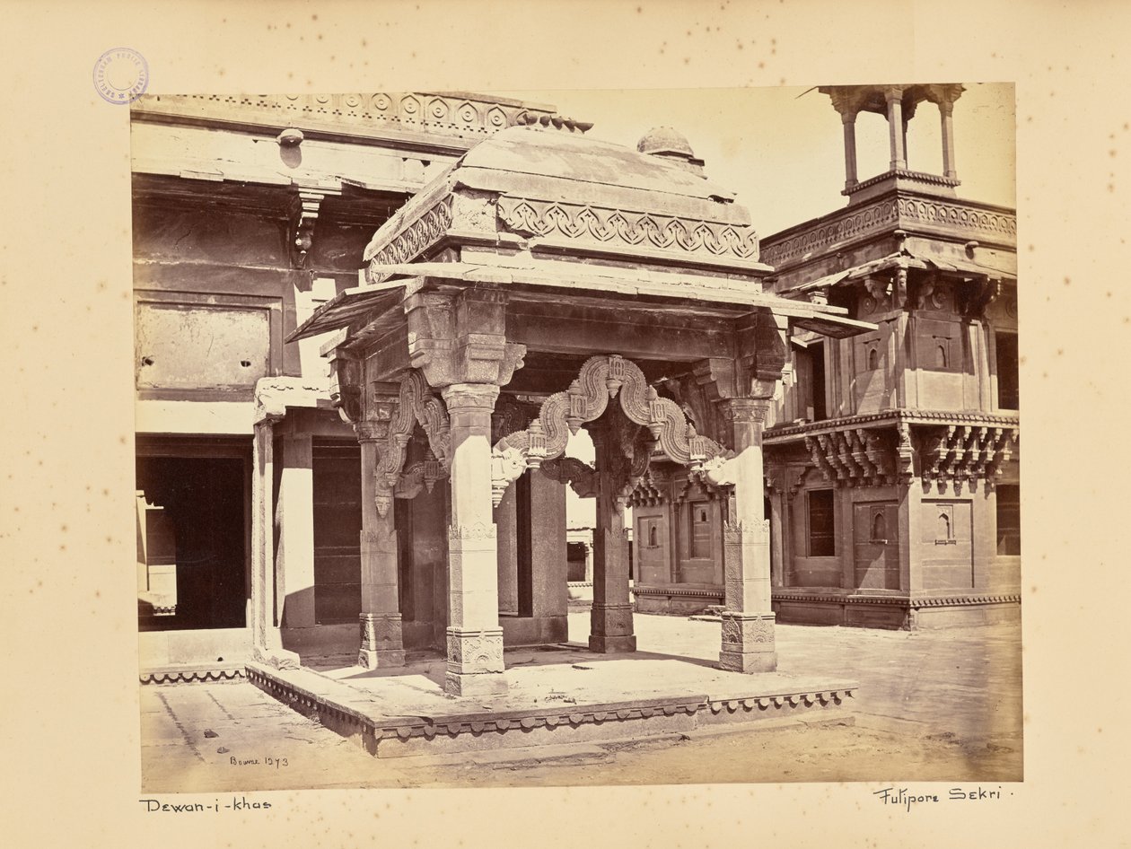 Fatehpur Sikri; Guru-ki-Mandi ou templo do santo hindu de Samuel Bourne