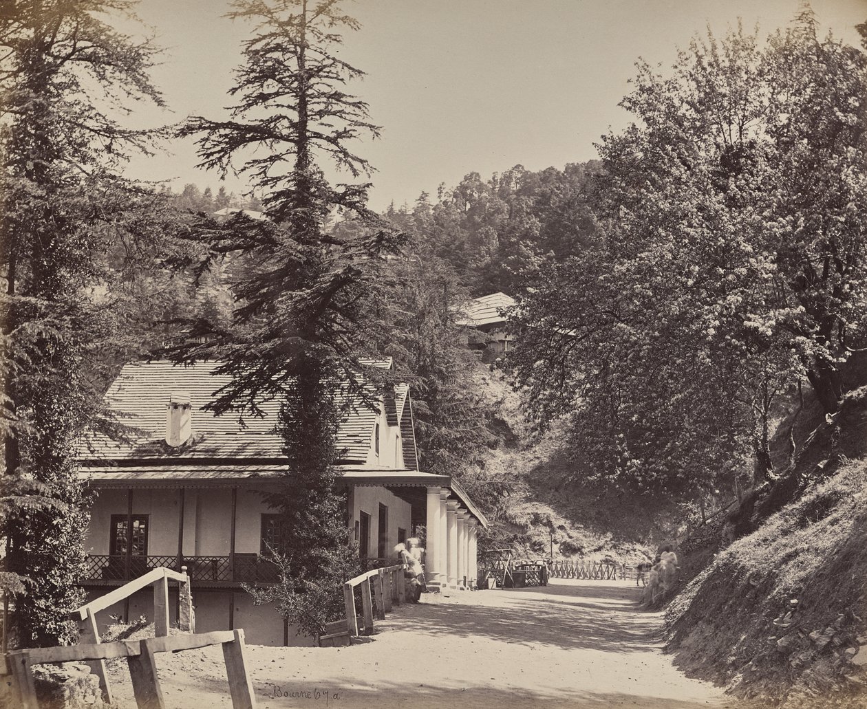 Simla. O Mall perto da ponte Combermere de Samuel Bourne