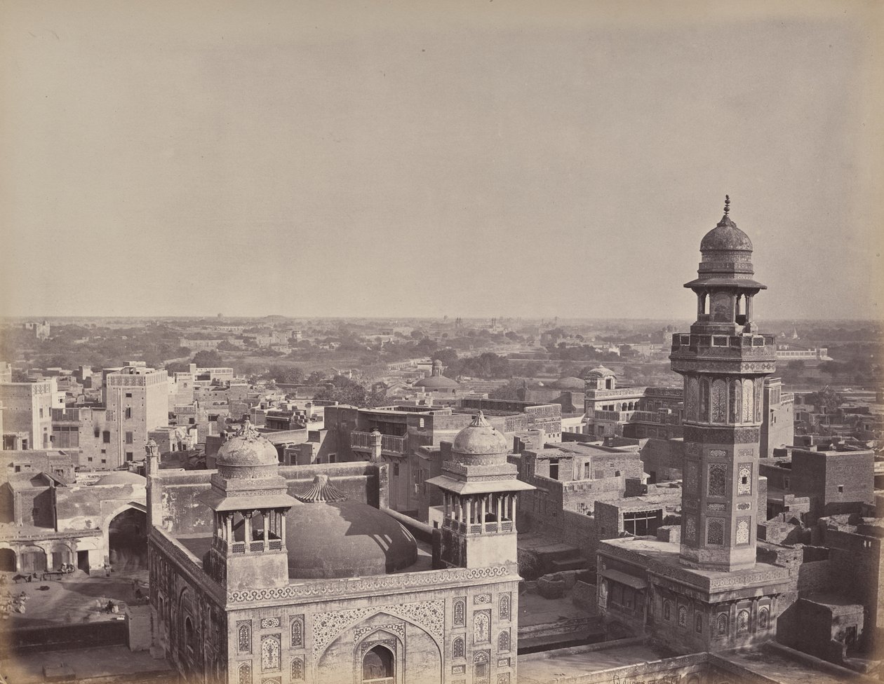 A cidade de Lahore. Outra vista tirada da casa de Huzeer Khan de Samuel Bourne